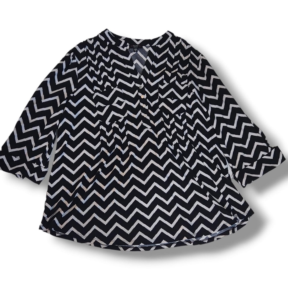 Black & White Henley Top